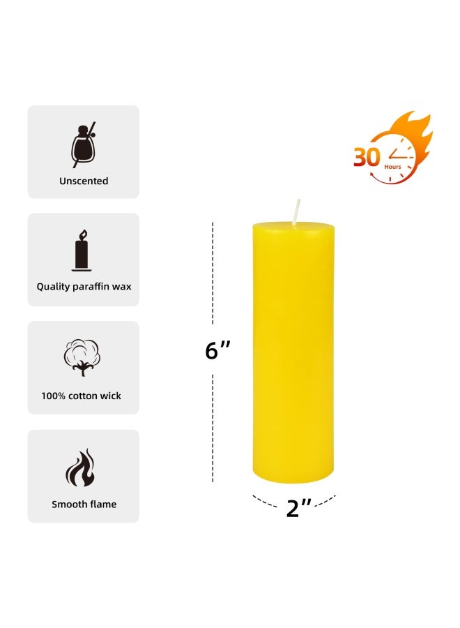 Zest Candle Pillar Candle, 2 by 6-Inch, Yellow