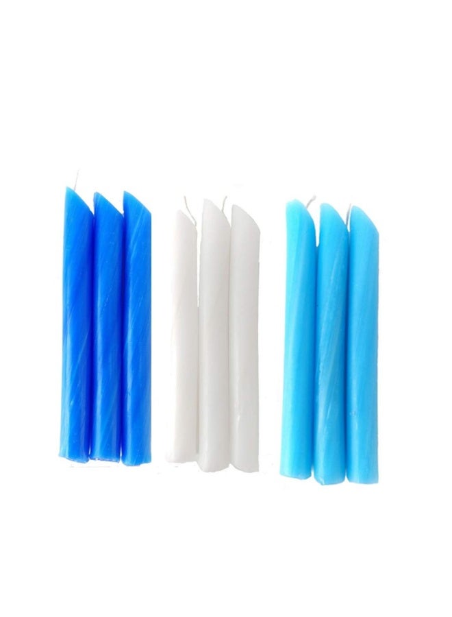 Candlestock Colors Of The Sky Drip Candle Pack Set Of 9 Blue And White Dripping Wine Bottle Candles