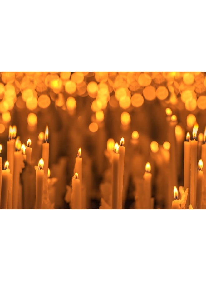 33 Natural Beeswax Taper Candles 9