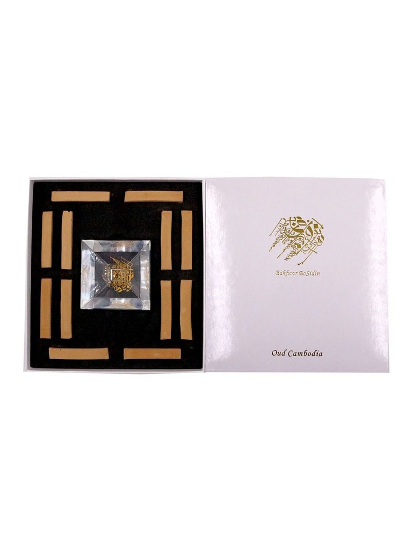 Bakhoor BoSidin – Luxurious Oud Gift Set with Square Crystal Burner and 12pcs Square Oud