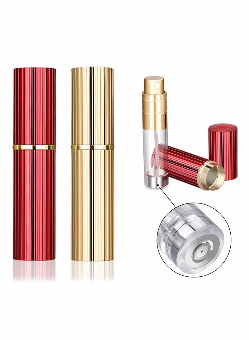 2 Pcs 5ml Portable Aluminum Alloy Shell Mini Perfume Atomizer