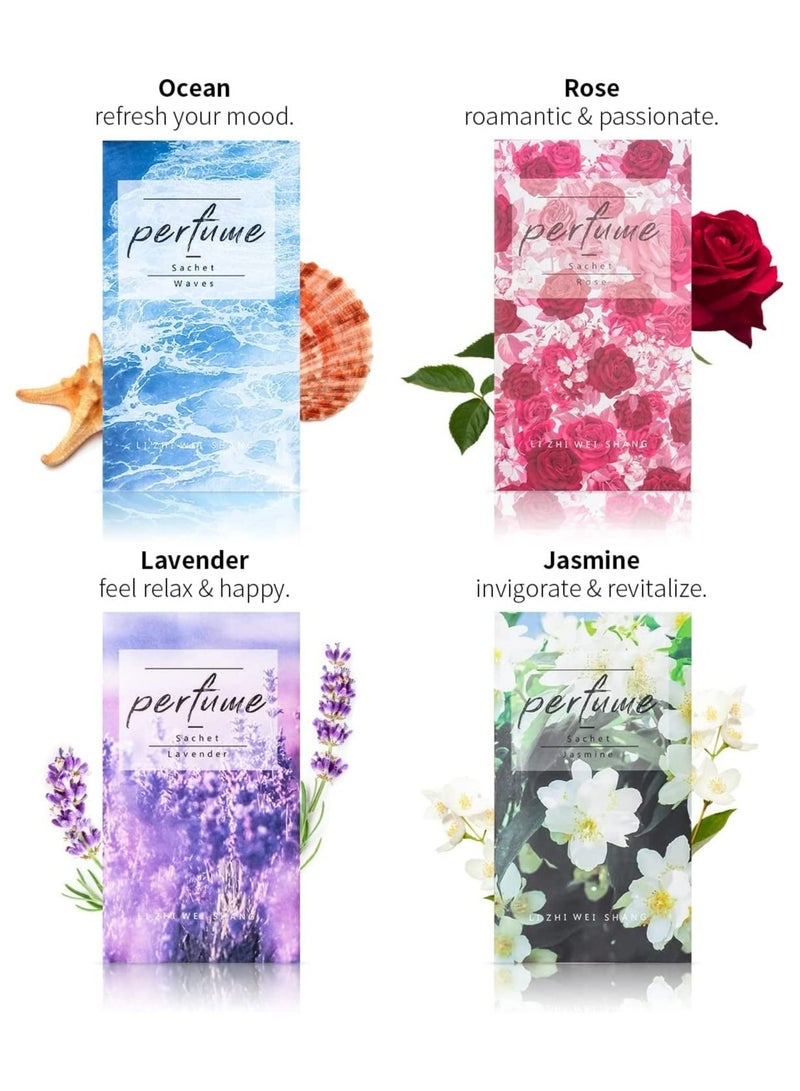 Hanging Closet Deodorizer, 16 Pcs Air Freshener, Hanging Closet Deodorizer Scented, Room Fragrance Aroma Bag, Suit for Locker, Car, Closet, Long Lasting Fresh Fruit Flavor Portable Bedroom Car Sachet