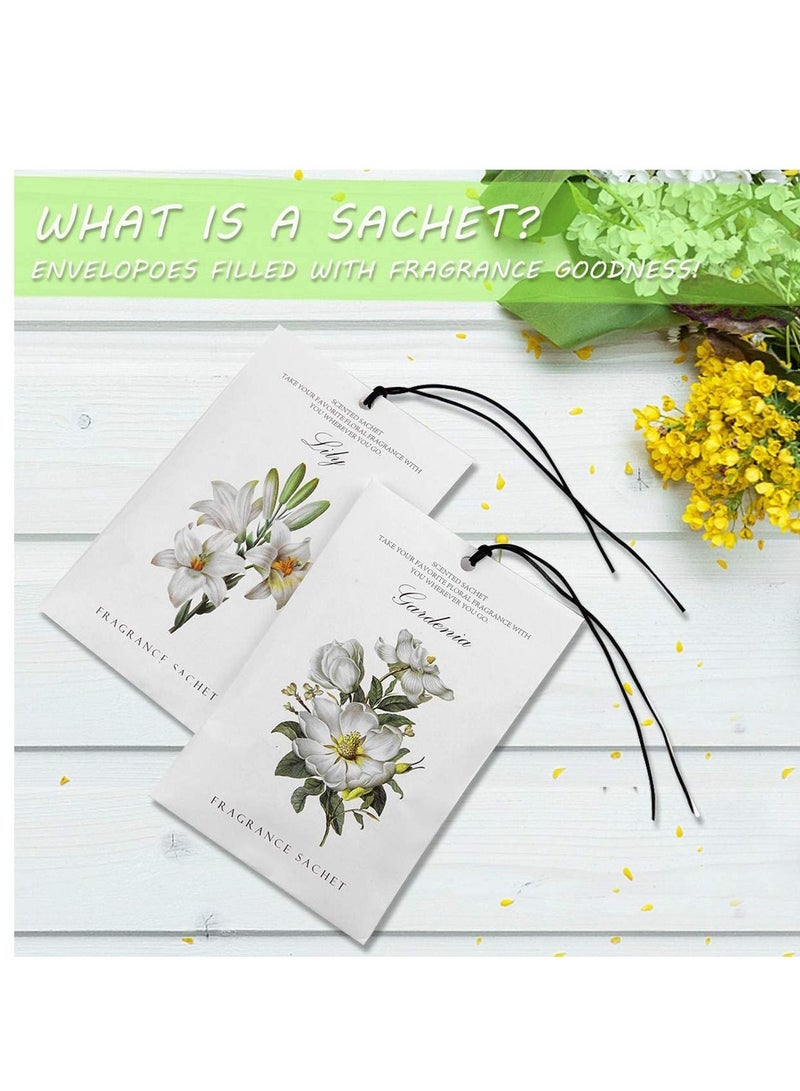 Gardenia Sachet 1Box 12Pcs Scented Sachets Air Freshener for Drawer and Closet Long Lasting Sachets Bags Drawer deodorizers Fresh Scents Home Fragrance Sachet for Lover Home Car Fragrance Product