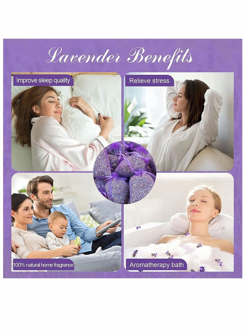 Lavender Sachet 24 Lavender Sachet Bags Filled with Premium Grade Dried Lavender Sachets for Drawers and Closets Bridal Shower Favors Home Fragrance Products Closet Deodorizer Fresheners