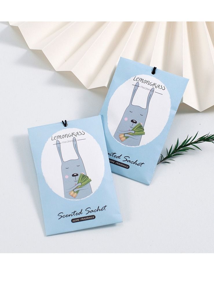 Lemongrass Sachet 1 Box 12Pcs Cartoon Design Sachet Scent Drawer Freshener Car Fragrance Pendant Lasting Fragrance Deodorizer Freshener for Drawers and Closets Home Car Fragrance Product