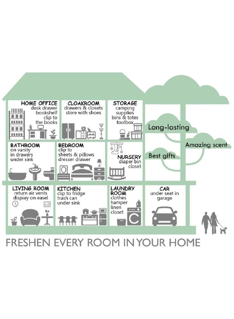 Vanilla Hanging Sachet Closet Deodorizer 1 Pack 12 Pcs Scent Sachet Drawer Freshener Closet Air Freshener Scented Deodorizer Freshener for Home Car Long Lasting Scented Sachets Smell Goods