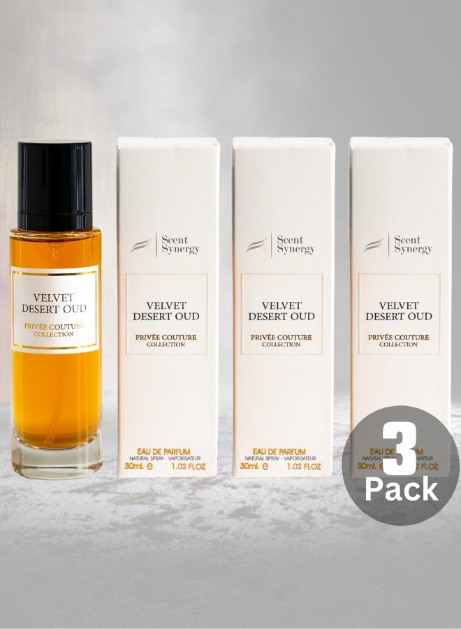 Pack of 3 Velvet Desert Oud Long Lasting 30 ML