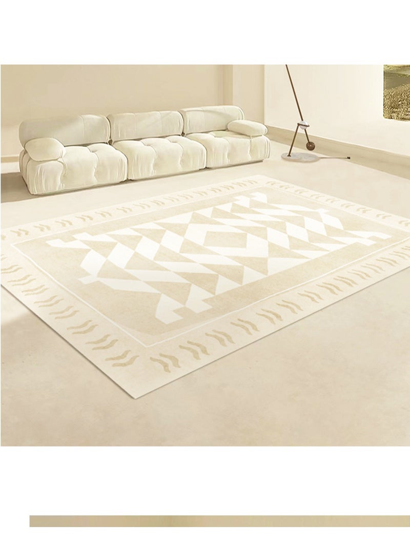 Modern Crystal Velvet Anti Slip Carpet For Living Room and Bedroom With Soft and Stain Resistant Material (120X160)