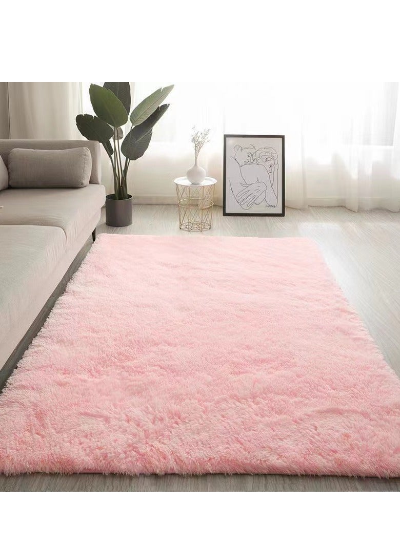 Modern Wool Fluffy Floor Mat Carpet with Anti slip High Pile Bottom with Upgraded Foam (Size 120×160CM)