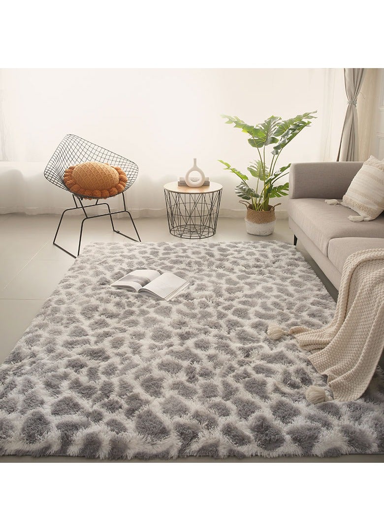 Modern Wool Fluffy Floor Mat Carpet with Anti slip High Pile Bottom with Upgraded Foam (Size 120×160CM)