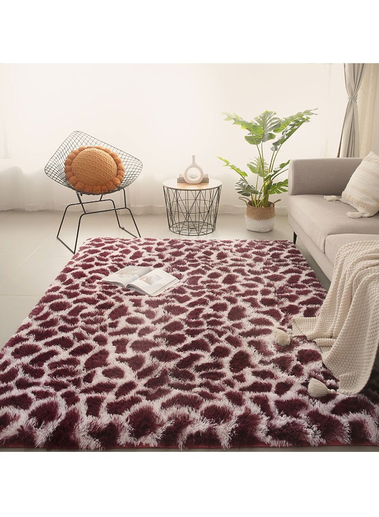 Modern Wool Fluffy Floor Mat Carpet with Anti slip High Pile Bottom with Upgraded Foam (Size 120×160CM)