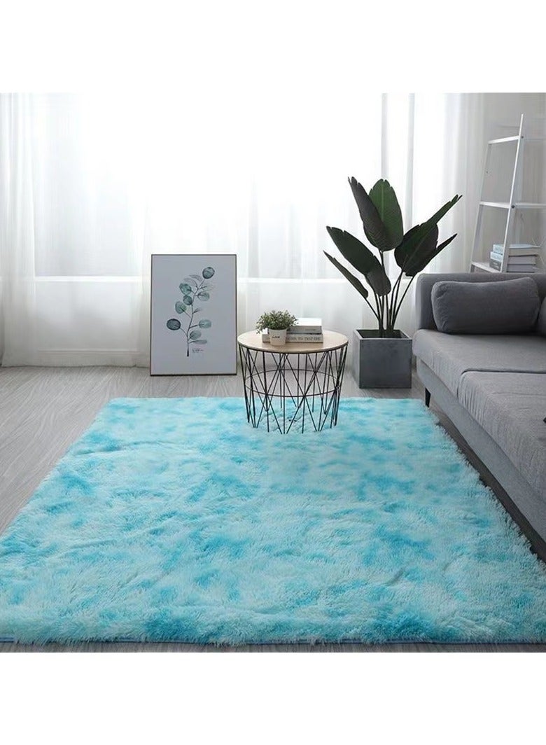 Modern Wool Fluffy Floor Mat Carpet with Anti slip High Pile Bottom with Upgraded Foam (Size 120×160CM)