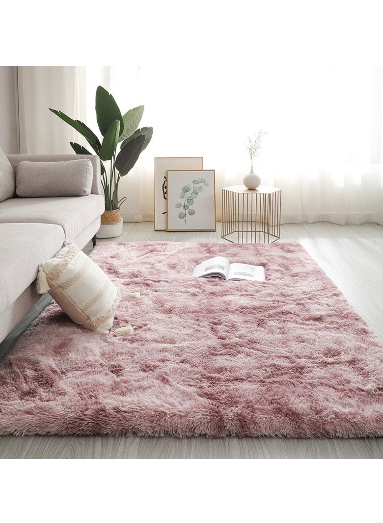 Modern Wool Fluffy Floor Mat Carpet with Anti slip High Pile Bottom with Upgraded Foam (Size 120×160CM)