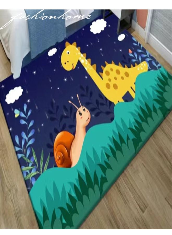 Creative Classic Cartoon Theme Baby Play Mat Kids Room Carpet Super Absorbent Decoration Rug for Bedroom Easy to Clean Playing Area Mat 100 x 200 Centimeter