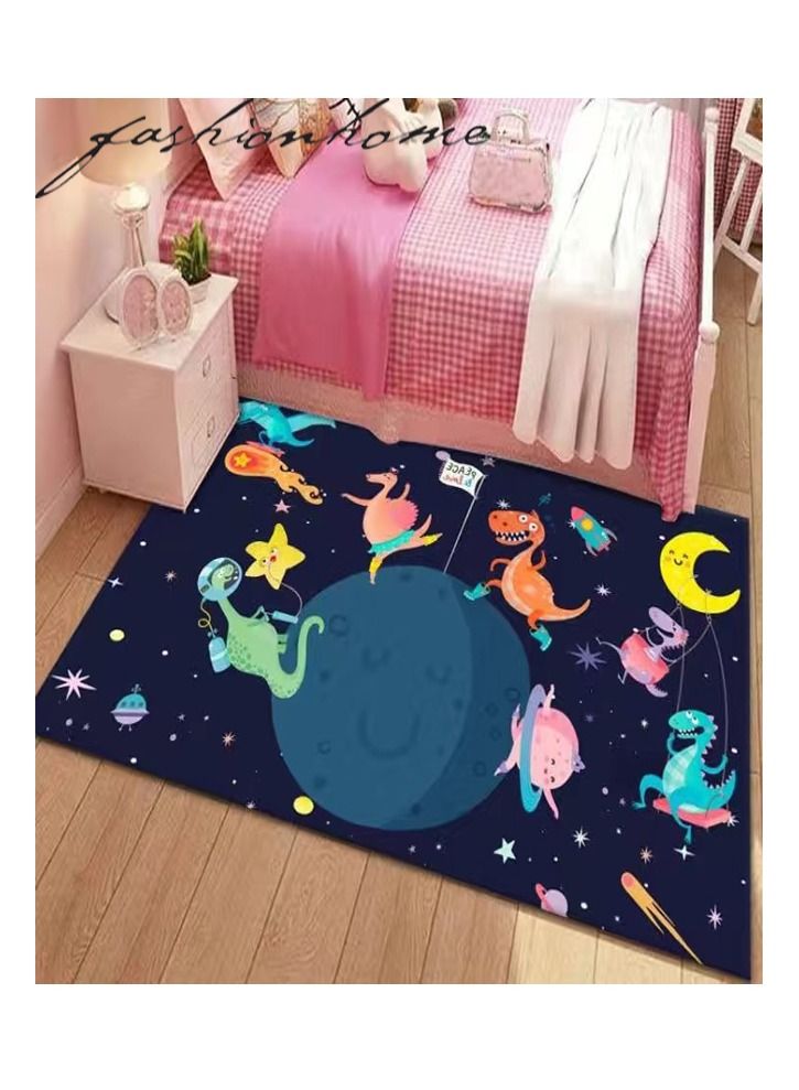 Creative Cartoon Theme Baby Play Mat Kids Room Carpet Super Absorbent Decoration Rug for Bedroom Easy to Clean Playing Area Mat 100 x 200 Centimeter