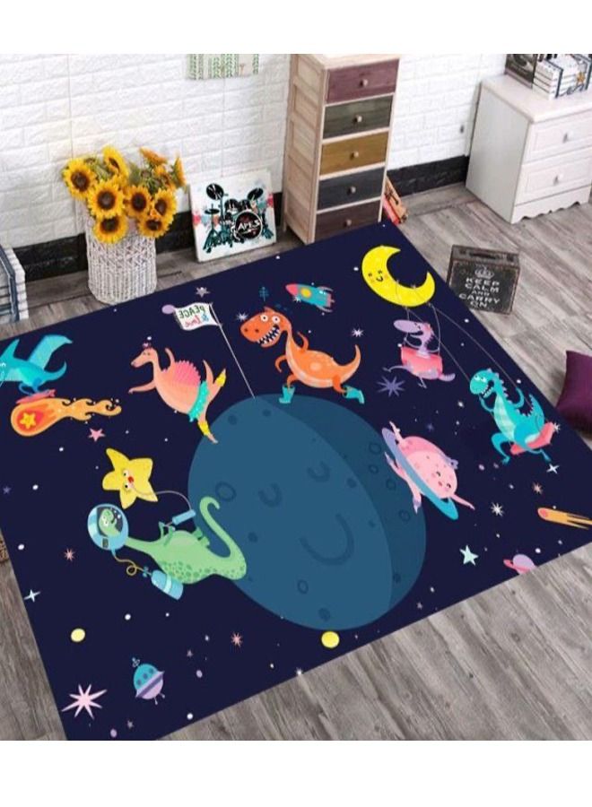 Creative Cartoon Theme Baby Play Mat Kids Room Carpet Super Absorbent Decoration Rug for Bedroom Easy to Clean Playing Area Mat 100 x 200 Centimeter