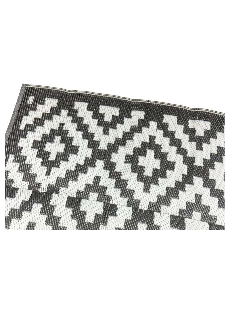 Stylisg Plastic Straw Carpets Rugs Courtyard Collection Border Design Gray/White Reversible, Camping Carpets, Plastic mat Floor Carpets Patio rugs Indoor/Outdoor Straw Rugs Mat Area Rug with Bag - Bedroom Rugs Size 9'x12' Ft.