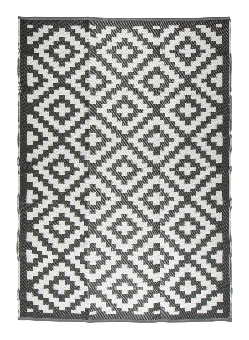 Stylisg Plastic Straw Carpets Rugs Courtyard Collection Border Design Gray/White Reversible, Camping Carpets, Plastic mat Floor Carpets Patio rugs Indoor/Outdoor Straw Rugs Mat Area Rug with Bag - Bedroom Rugs Size 9'x12' Ft.