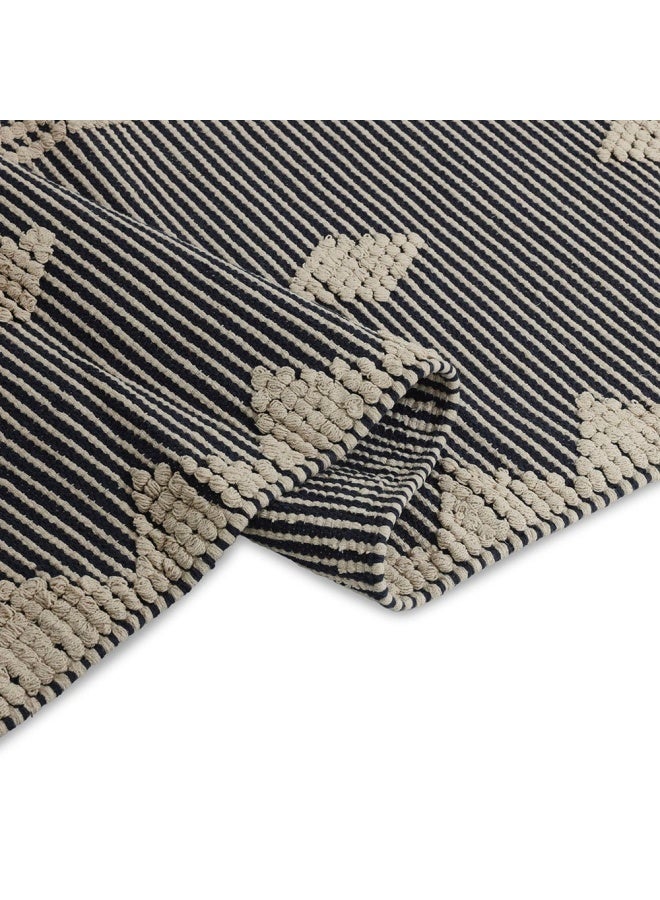 Zenith Intricate Handwoven Rug, Natural & Black - 120X180 Cm