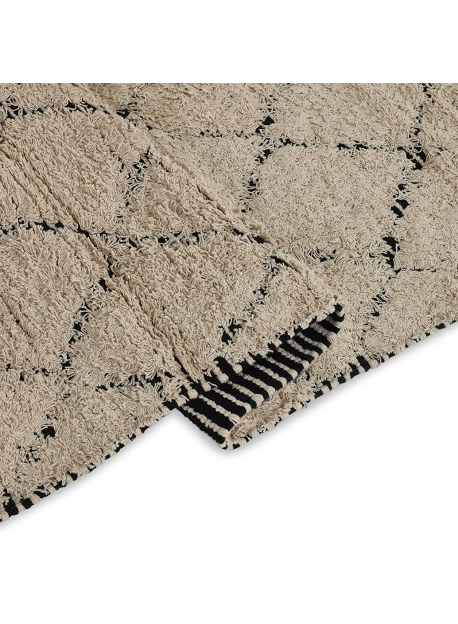 Oasis Intricate Handwoven Rug, Natural & Black - Large, 120X180 Cm