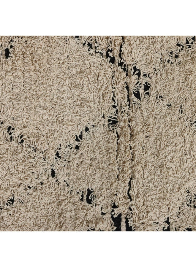 Oasis Intricate Handwoven Rug, Natural & Black - Large, 120X180 Cm