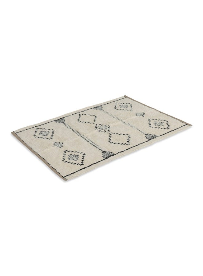 Bloom Aztec Shag Rug, Beige & Black - Large, 120X180 Cm