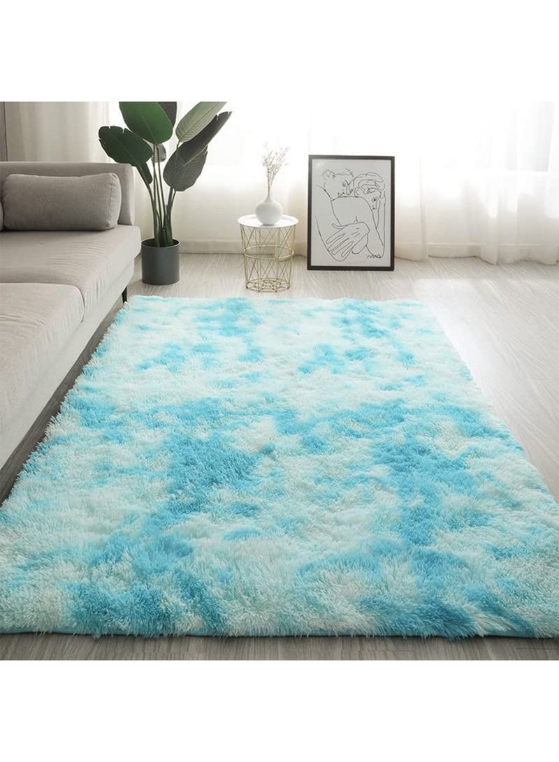 Large Area Rugs Tie Dyed Fluffy Throw Ultra Soft Plush Fuzzy Non-Slip Carpets for Nursery and Living Room