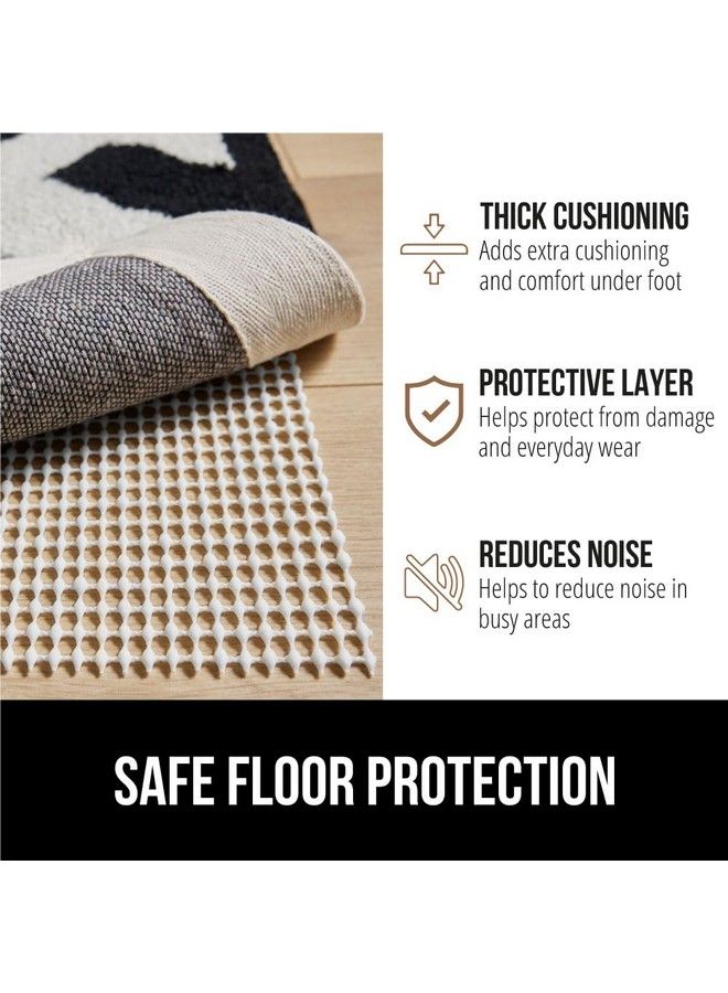 The Original Gorilla Grip Extra Strong Rug Pad Gripper Grips Keep Area Rugs In Place Thick Slip And Skid Resistant Pads For Hard Floors Under Carpet Mat Cushion And Hardwood Protection 4 Ft Round