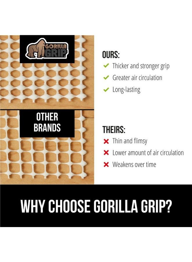 The Original Gorilla Grip Extra Strong Rug Pad Gripper Grips Keep Area Rugs In Place Thick Slip And Skid Resistant Pads For Hard Floors Under Carpet Mat Cushion And Hardwood Protection 4 Ft Round