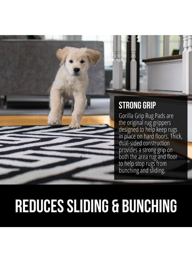 The Original Gorilla Grip Extra Strong Rug Pad Gripper Grips Keep Area Rugs In Place Thick Slip And Skid Resistant Pads For Hard Floors Under Carpet Mat Cushion And Hardwood Protection 4 Ft Round