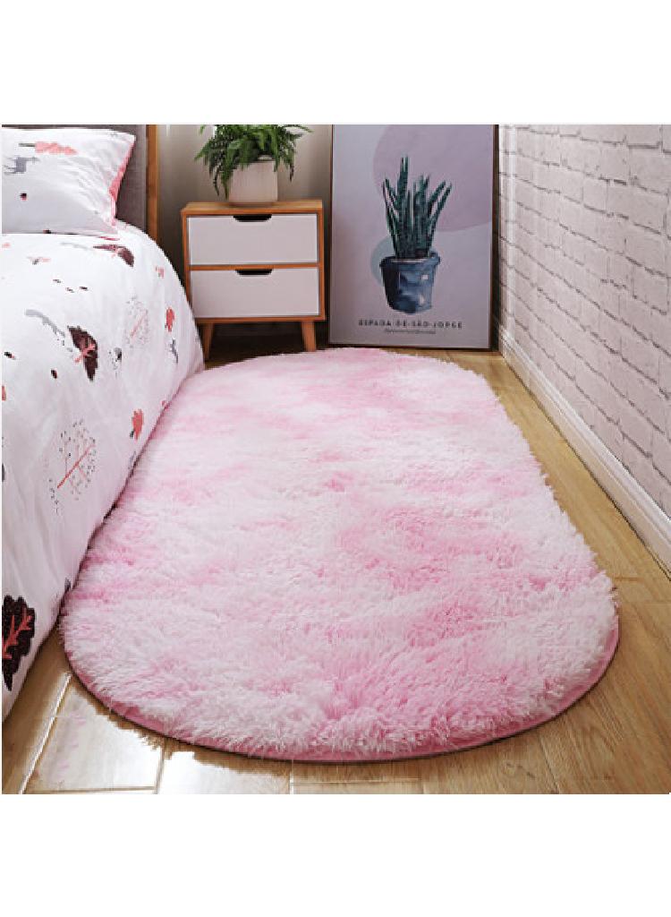 1-Piece Bedroom Carpet Oval Light Pink 160 CM