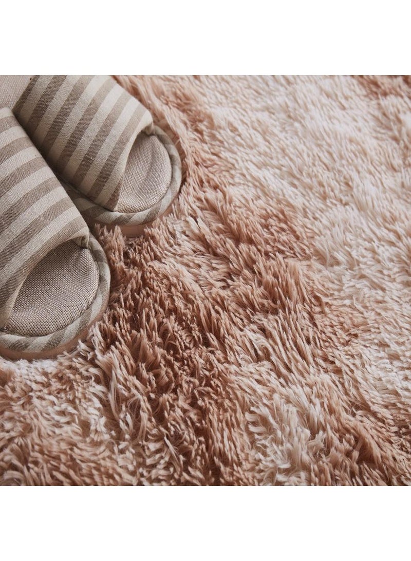 1-Piece Bedroom Carpet Oval Brown 160 CM