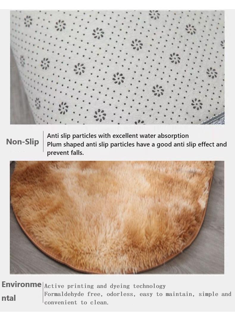 1-Piece Bedroom Carpet Oval Brown 160 CM