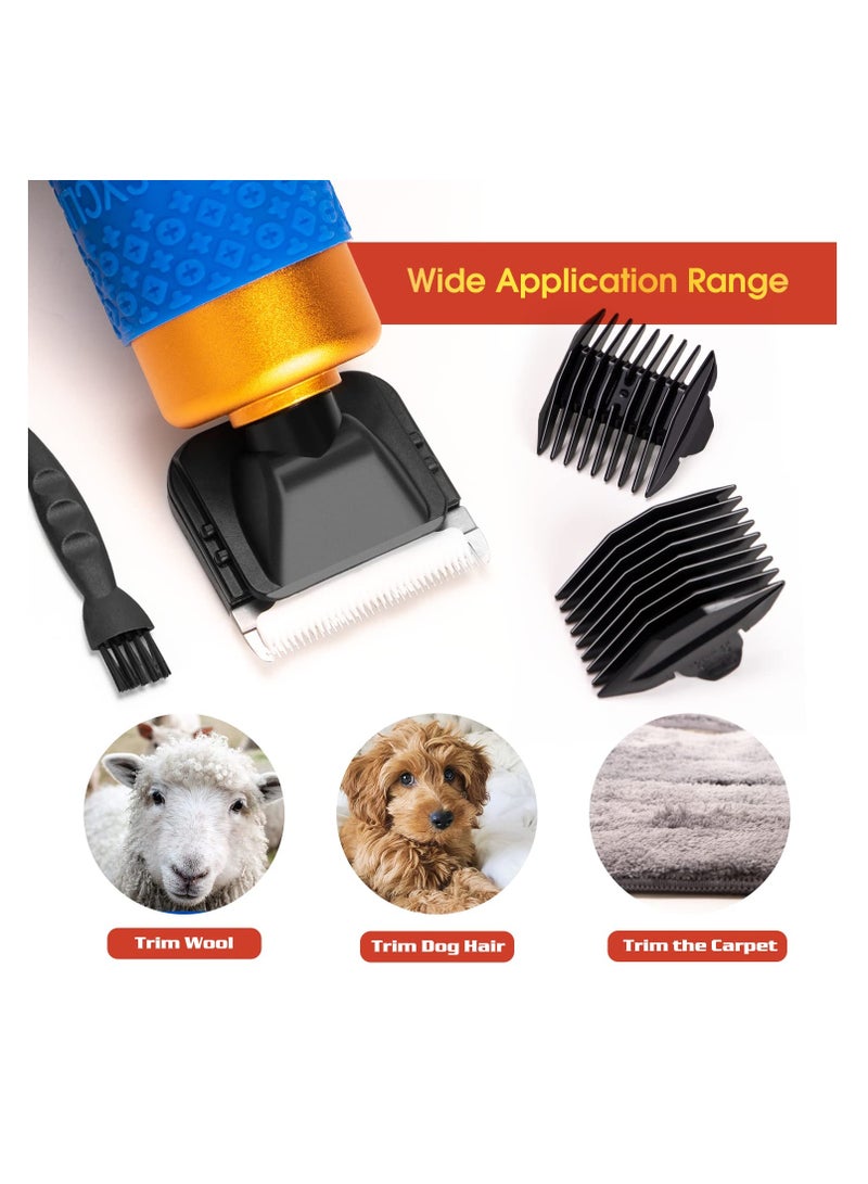 Carpet Trimmer Shears Kit , Low Noise Rug Carver Adjustable Speed Multifunctional Carpet Trimmer Tufting for Handmade Rug Clean and Tufted Carpet (Brownish Red, 200W)