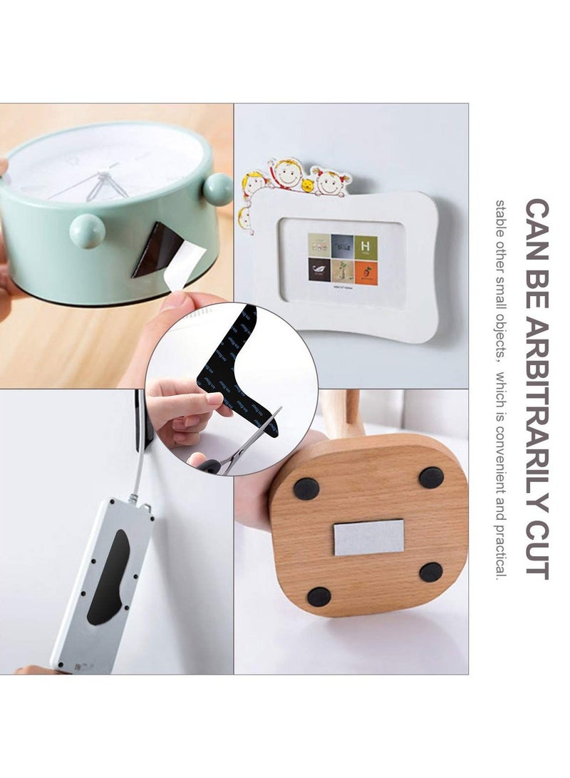 SYOSI Black L Shape Rug Gripper Tape 8 Pcs Double Sided Anti Curling Non Slip Reusable Pad for Hardwood Floors, Carpets, Floor Mats in Place & Make Corner Flat and Easily Peel Off