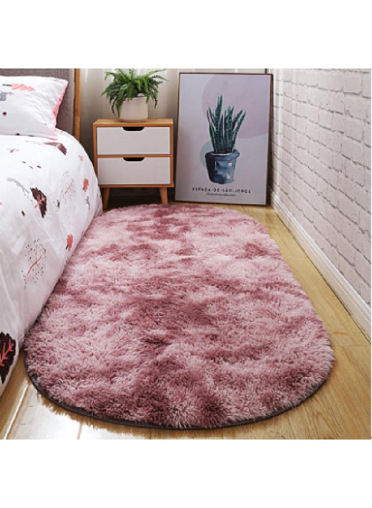 1-Piece Bedroom Carpet Oval Pink 160 CM
