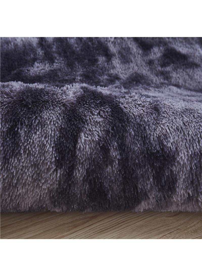 1-Piece Bedroom Carpet Oval Dark Grey 160 CM