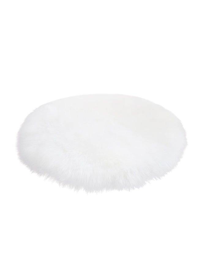 Warm Wool Chair Rug White 45cm