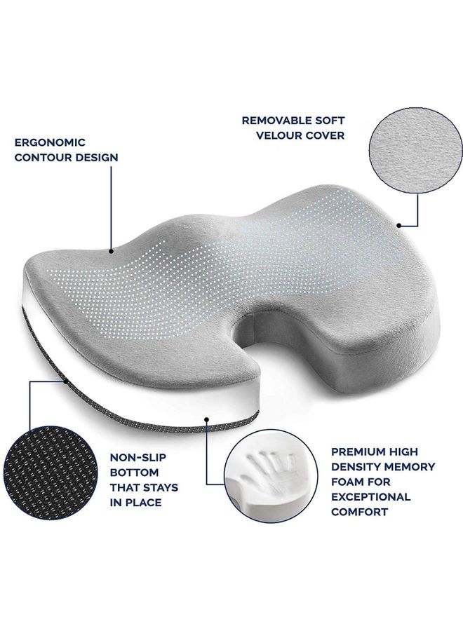 Gel Enhanced Seat Cushion Grey 45x35x7.5cm