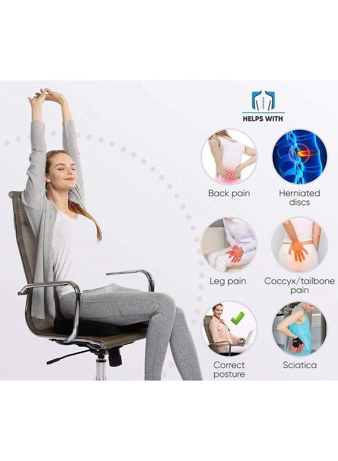 Gel Enhanced Seat Cushion Grey 45x35x7.5cm