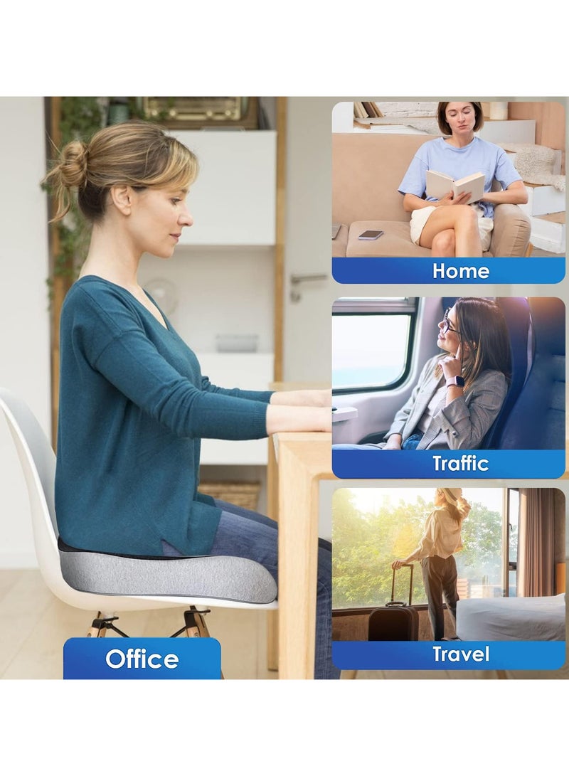Memory Foam Seat Cushion for Desk Chair, 3D Full Wrap Office Chairs Cushions for Tailbone Pain Relief,Back Pain,Chair Cushion Support for Home, Office and Car Seat Driver