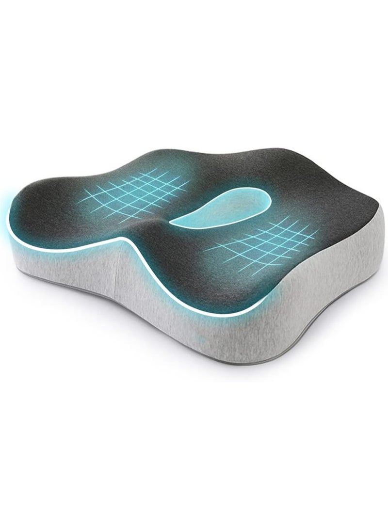 Memory Foam Seat Cushion for Desk Chair, 3D Full Wrap Office Chairs Cushions for Tailbone Pain Relief,Back Pain,Chair Cushion Support for Home, Office and Car Seat Driver