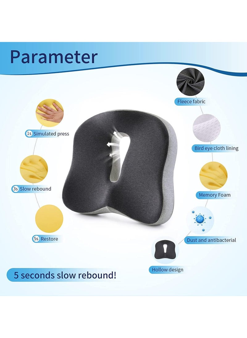 Memory Foam Seat Cushion for Desk Chair, 3D Full Wrap Office Chairs Cushions for Tailbone Pain Relief,Back Pain,Chair Cushion Support for Home, Office and Car Seat Driver