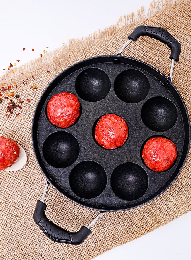 9 Pits Nonstick Panniyarakkal Made In India Multicolor Die Cast Aluminium Body 31X20X4Cm Multicolor 20cm