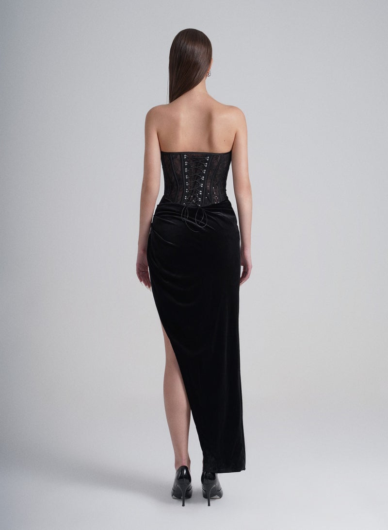 LASSY • VEVET LACE CORSET DRESS