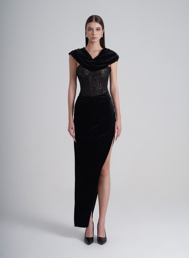 LASSY • VEVET LACE CORSET DRESS
