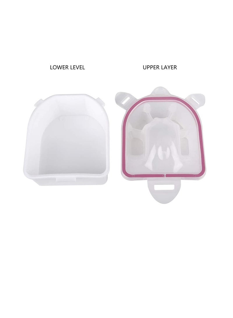 Nail Tool Set 2 Pieces Soaking Bowls Polish Remover Soak Files with Triangle Cuticle Peeler and Stainless Steel Pusher Art