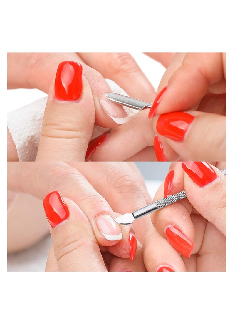 Nail Tool Set 2 Pieces Soaking Bowls Polish Remover Soak Files with Triangle Cuticle Peeler and Stainless Steel Pusher Art