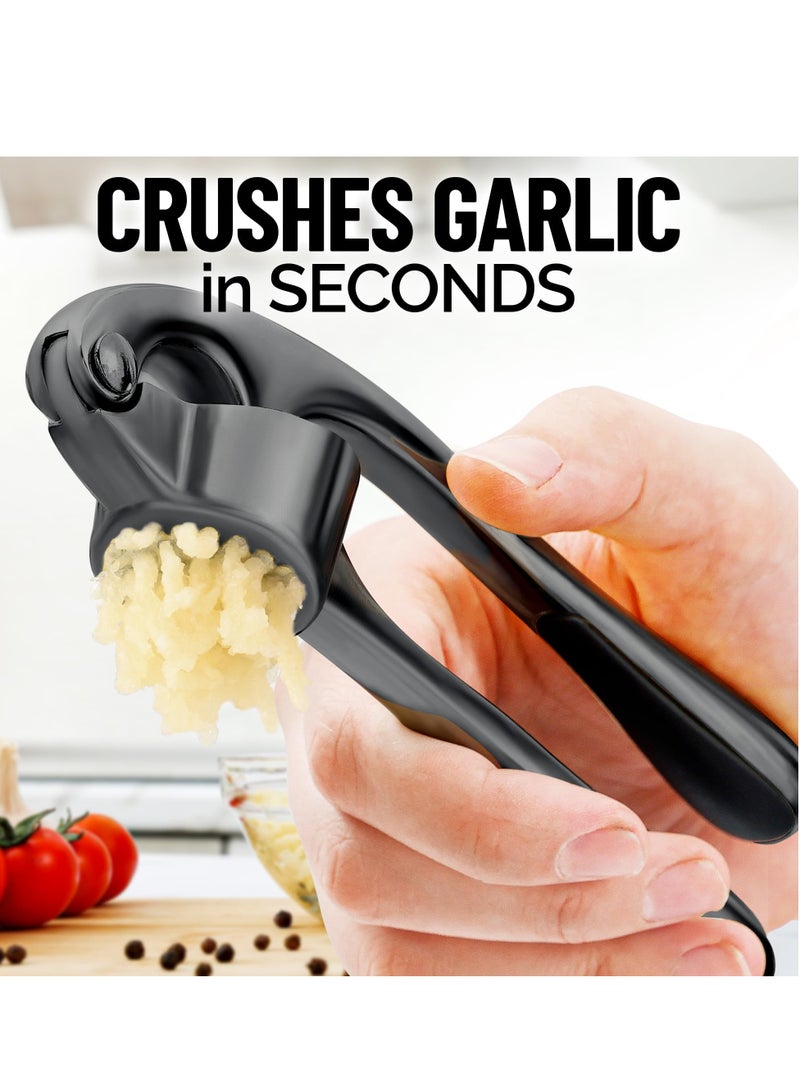 Premium Garlic Press, Rust Proof & Dishwasher Safe, Professional Garlic Mincer Tool with Soft Ergonomic Handle, Easy-Squeeze and Easy-Clean, Efficient Ginger Crusher