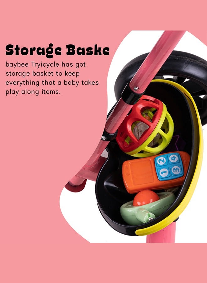 Baybee 2 in 1 Hero Baby Tricycle for Kids  Smart Plug and Play Kids Tricycle Cycle with Parental Push handle & Storage Baskets Baby Tricycle Cycle for Kids 2 to 5 Years Boy Girl Red